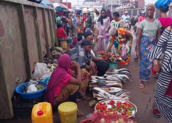 Les Occupations Anarchiques de la Chaussée : Une Situation Persistante au Marché de Sonfonia Gare