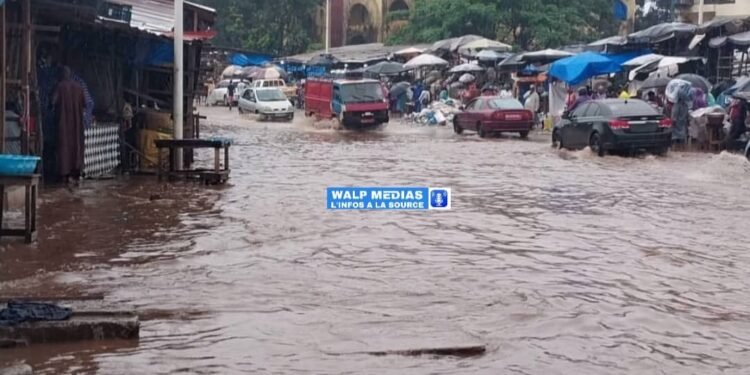 Conakry : des inondations récurrentes paralysent les activités commerciales à Enco5.