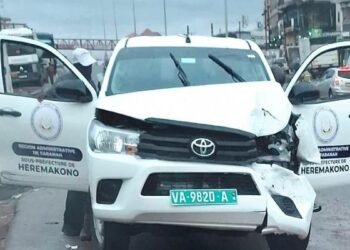 Faranah : Le sous-préfet de Heremakono raconte comment son véhicule a été endommagé moins de 24h après sa remise   