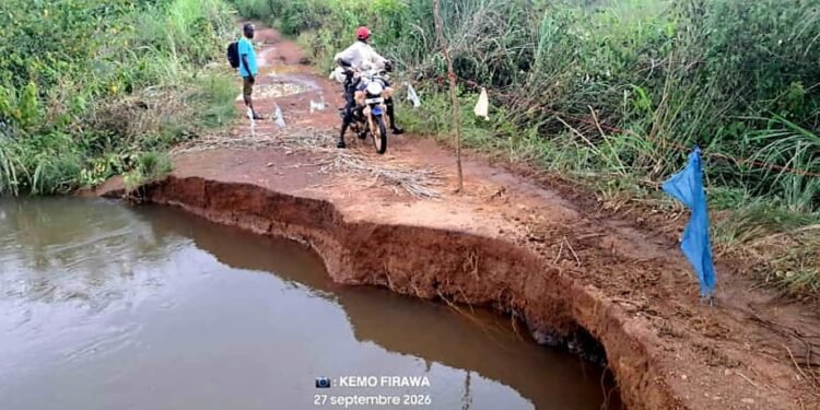 Kissidougou : Un pont endommagé coupe Dandou de plusieurs villages après de fortes pluies
